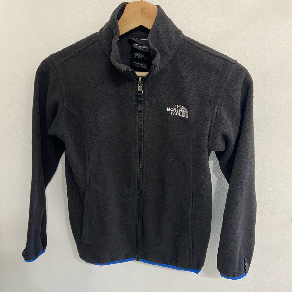 The North Face Boys Black Fleece Full Zip Up Jacket with Pockets